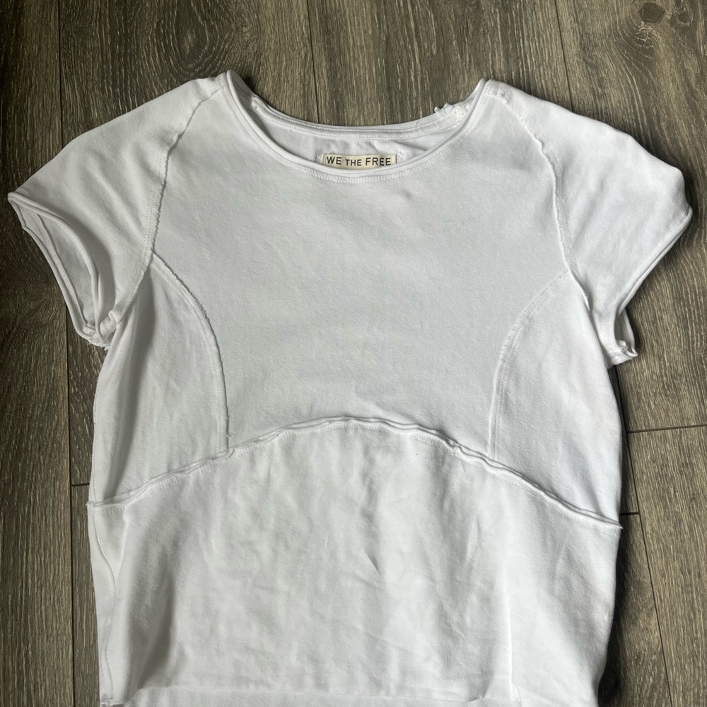 We The Free White Fitted Short Sleeve Tee